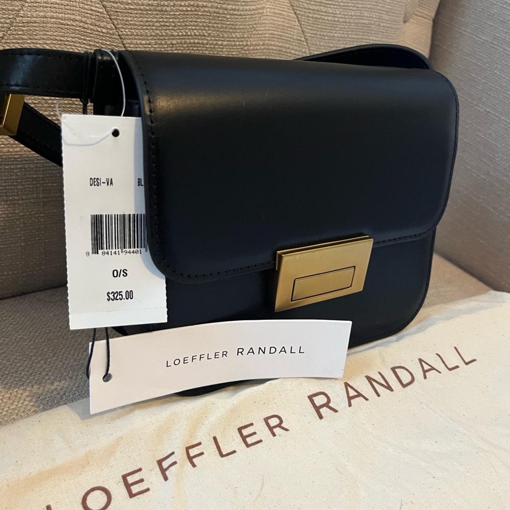Loeffler Randall Black Crossbody Bag with Gold Accent - Picture 3 of 7
